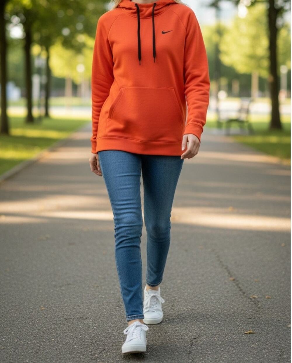 Nike Women's Dri-FIT Pullover Hoodie Bright Red Size Medium